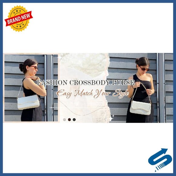 Small PU Leather Shoulder Bag with Adjustable Strap, Magnetic Buckle - Picture 8 of 8